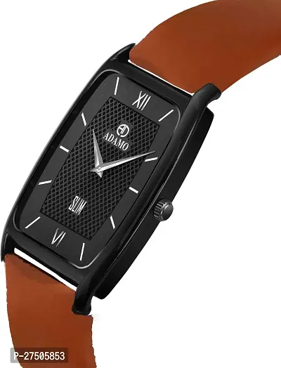 Stylish Tan Synthetic Leather Analog Watch For Men-thumb4