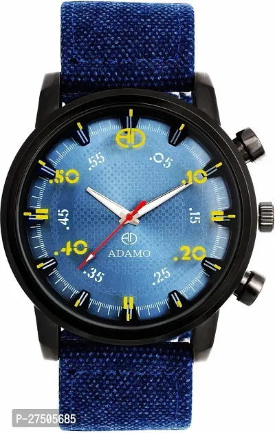 Stylish Blue Denim Analog Watch For Men-thumb0