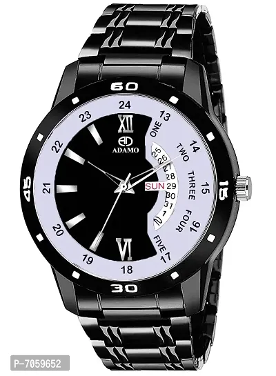 ADAMO Designer Black Dial Day  Date Men's  Boy's Watch 841NNM02