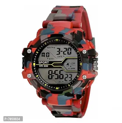 ADAMO Sports Black Dial Red Strap Men's  Boy's Watch 341RRR02-thumb0