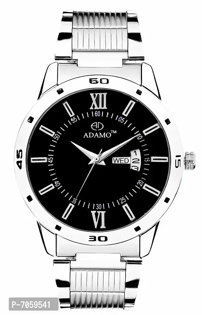 ADAMO Designer Black Dial Day  Date Men's  Boy's Watch A812SM02