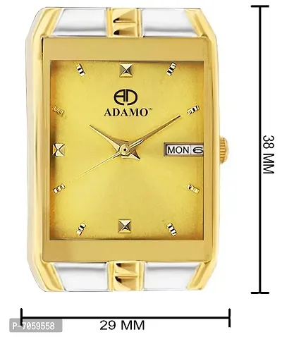 ADAMO Legacy Gold Dial Day  Date Men's  Boy's Watch 9151BM04-thumb2