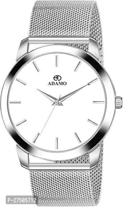 Stylish Silver Metal Analog Watch For Men-thumb0