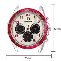 ADAMO Men's Designer Dial Analog Watch (White, Red, A314RD01, Diameter: 45 millimeter)-thumb1