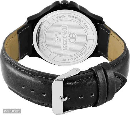 Stylish Black Synthetic Leather Analog Watch For Men-thumb4