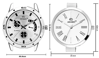 Adamo Designer Analog Couple Combo Wrist Watch 109-2480SM01-thumb1