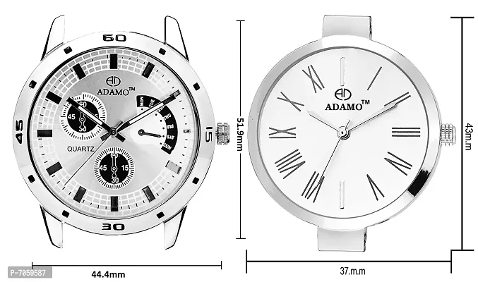 Adamo Designer Analog Couple Combo Wrist Watch 109-2480SM01-thumb2