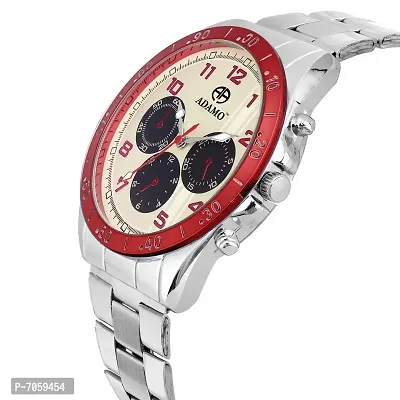 ADAMO Men's Designer Dial Analog Watch (White, Red, A314RD01, Diameter: 45 millimeter)-thumb3