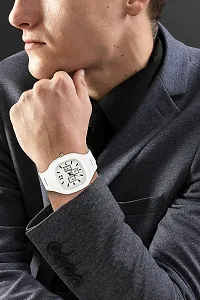 Stylish White Silicon Strap Analog Watch For Men-thumb3