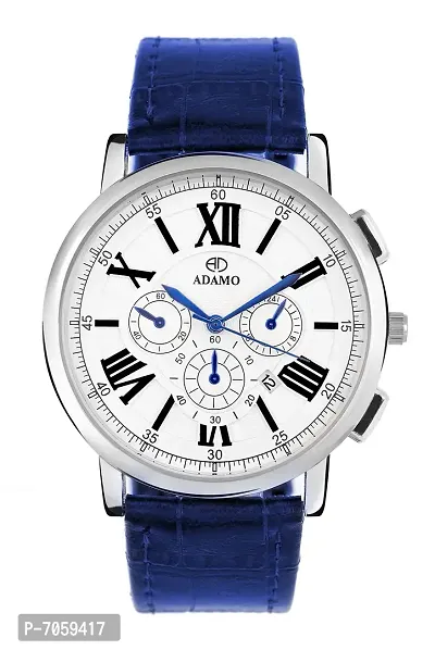 Adamo Men's Aristocrat Analog Dial Watch A300SB01 (Blue-White)-thumb0