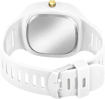 Stylish White Silicon Strap Analog Watch For Men-thumb2