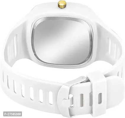 Stylish White Silicon Strap Analog Watch For Men-thumb3