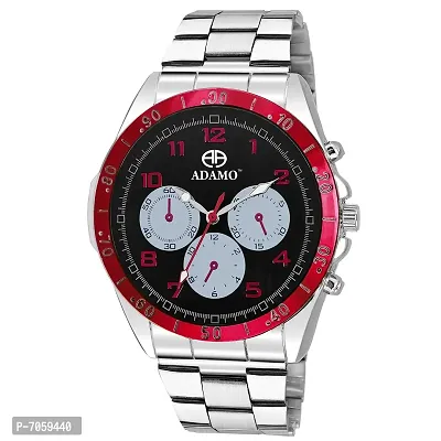ADAMO A314RD02 Designer Black and Red Dial Analog Men's Watch