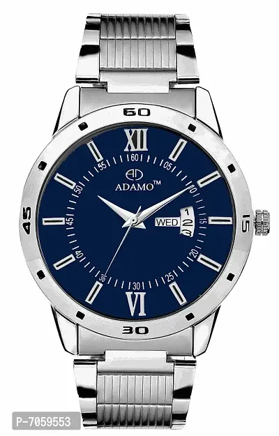 ADAMO Designer Blue Dial Day  Date Men's  Boy's Watch A812SM05