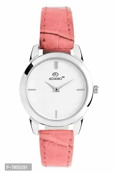 ADAMO Slim White Dial Women's  Girl's Watch AD72PK01