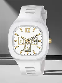 Stylish White Silicon Strap Analog Watch For Men-thumb4