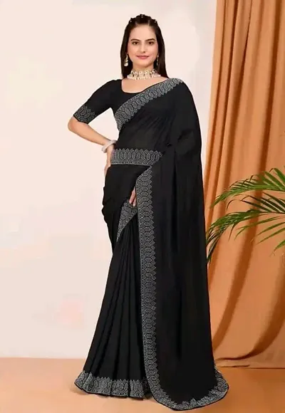 Trending Art Silk Saree with Blouse piece 