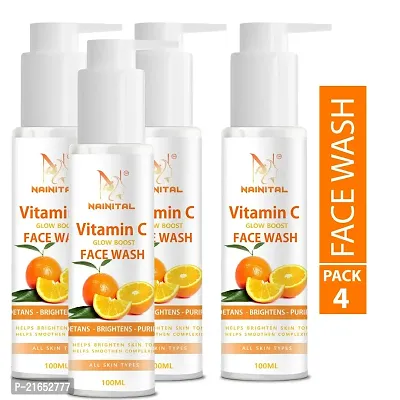 Vitamin C Brightening Face Wash, 100ml with Stable  Effective Vitamin C for Clean, Clear  Bright Skin | No Parabens  Sulphates | Vegan  Cruelty Free pack of 4