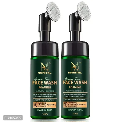 Nainital Foaming Aloe Vera Face Wash for Pimples, Dry  Oily Skin. No Parabens, Sulphate, Silicones  Color - 160mL pack of 2