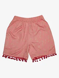 KiddoPanti Girl's Heart AOP Print Shorts-thumb1