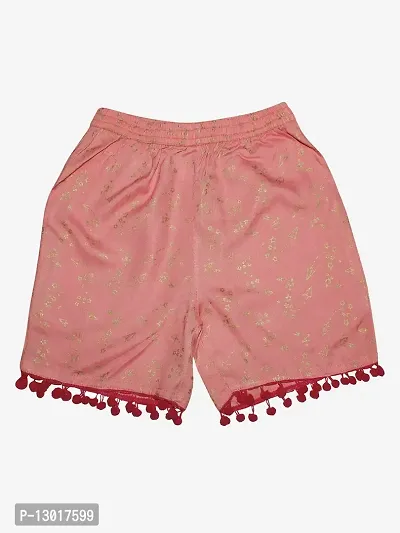 KiddoPanti Girl's Heart AOP Print Shorts-thumb2