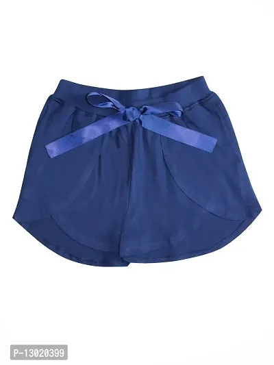 KiddoPanti Girl's Over Lap Shorts with Bow