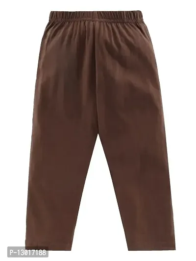 KiddoPanti Boys Solid Pyjama Pant With Single Pocket, Brown, 3-4Y
