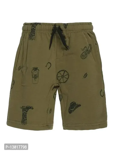 KiddoPanti Boys Cow Boys AOP Printed Basic Shorts-thumb0