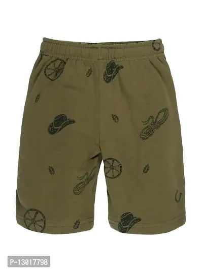 KiddoPanti Boys Cow Boys AOP Printed Basic Shorts-thumb2