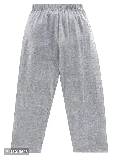 KiddoPanti Boys Solid Pyjama Pant With Single Pocket, Bleach Melange, 3-4Y