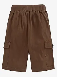 KiddoPanti Boys Solid Knit Cargo Short, Coffee, 6-8Years-thumb2