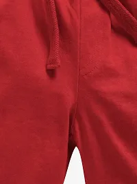 KiddoPanti Boys Solid Knit Cargo Short, Red, 4-6Years-thumb3