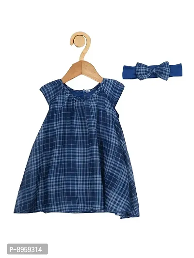 CREATIVE KIDS Girl All-Over Print Romper Dress with Lining Snap Button (Navy Blue; 1-2 Years)