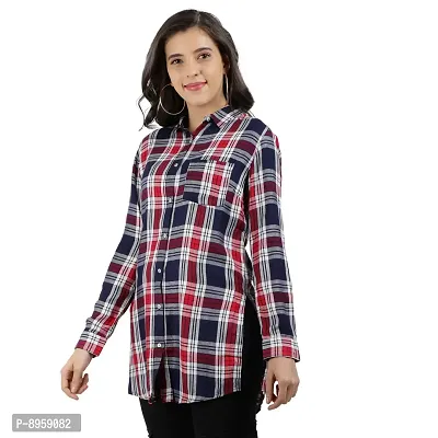 9 Impression Women's Checkered Regular Fit RayonBlend Top (Multicolored, Medium)-thumb4