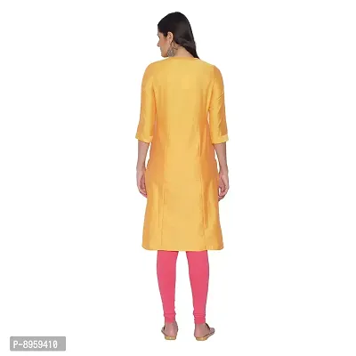 9 Impression Women Yellow Embroidered Kurta-thumb3