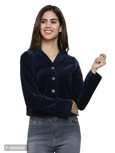 9 Impression Women Velvet Lapel Collar Jackets