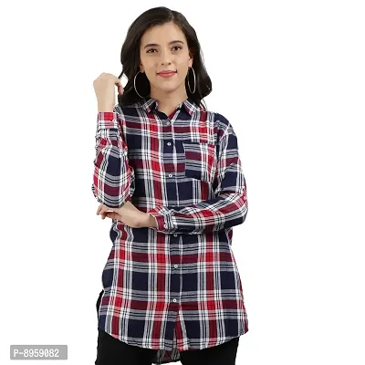 9 Impression Women's Checkered Regular Fit RayonBlend Top (Multicolored, Medium)-thumb2