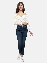 9 Impression Women Yellow  White Full Sleeves Polka-Dot Crop Top-thumb4