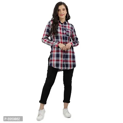 9 Impression Women's Checkered Regular Fit RayonBlend Top (Multicolored, Medium)-thumb0