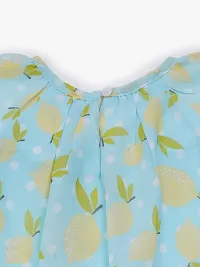 CREATIVE KIDS Girl All-Over Print Romper Dress with Lining Snap Button (Turquoise; 1-2 Years)-thumb4