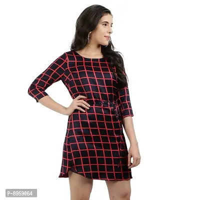 9 Impression Casual 3/4 Sleeve Checkered Women Tunic-thumb3