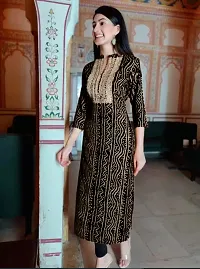 Golden Rayon Self Design Kurtas For Women-thumb2