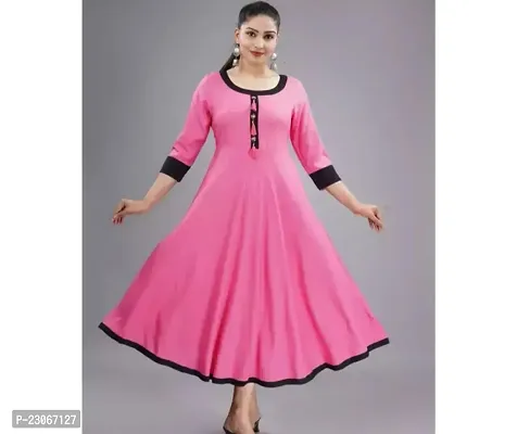 Women Stylish Rayon Anarkali Kurta-thumb0