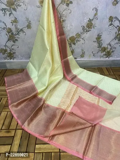 Banarasi Silk Sarees With Zari Work  Blouse Piece-thumb0