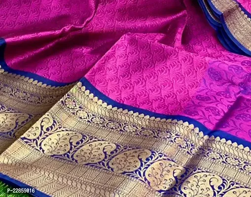 Banarasi Silk Sarees With Zari Work  Blouse Piece