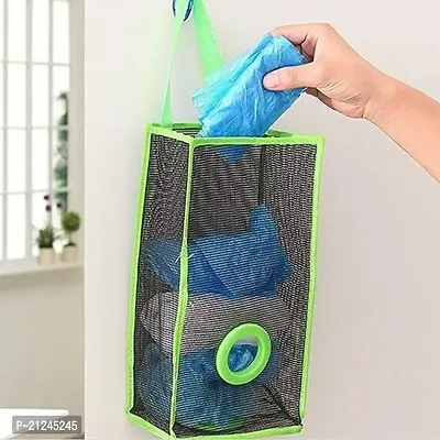 Winoso Trash Bags Organizer Plastic Bag Holder, Dispenser Hanging Storage Mesh Garbage Big/Recycling Grocery Shopping Pocket Hanging Containers for Kitchen multicolor-thumb0