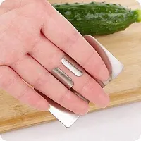 Bhadani Sales Sainless Steel Finger Guard Cut Cutting Protector 2.6 Inches Stainless Steel Finger Protector Knife Cutting-thumb1