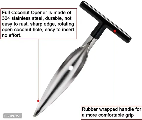 Kiblin Coconut Opener Tool, Coconut Driller, Coconut Opener Machine, Coconut Opener Knife, Coconut Water Opener Stainless Steel Coconut Opener | Pack of 1-thumb4