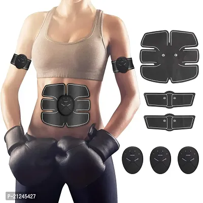 BHADANI SALES? 6 pack abs stimulator/Wireless Abdominal and Muscle Exerciser Training Device Body Massager/6 pack abs stimulator charging battery/mart Fitness Abs Maker (Black)-thumb0