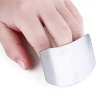 Bhadani Sales Sainless Steel Finger Guard Cut Cutting Protector 2.6 Inches Stainless Steel Finger Protector Knife Cutting-thumb3